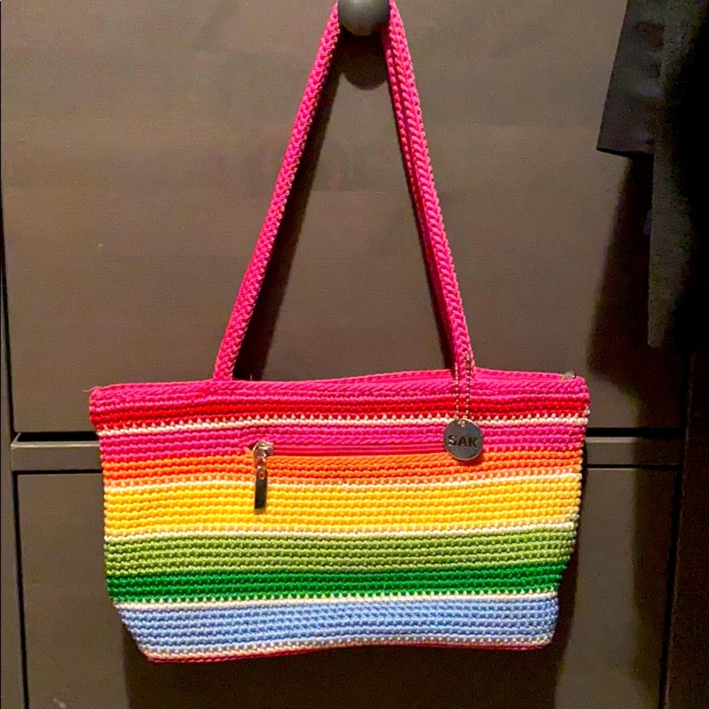 The Sak Rainbow crochet purse